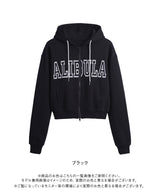 【予約　9/29発送】【ALIBURA】ラメロゴWジップコンパクトパーカー/レディース