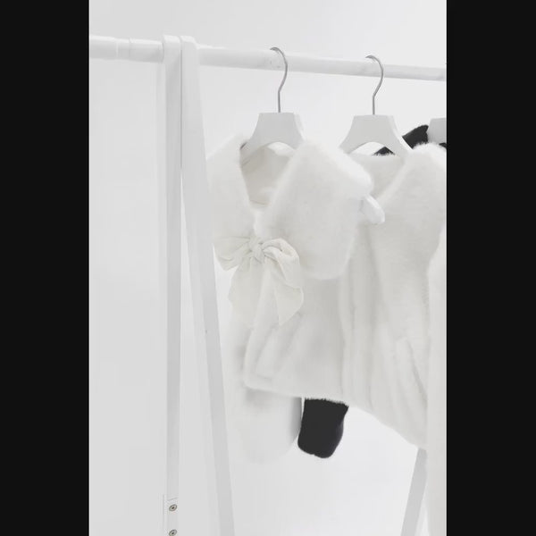 フェイクファーティペット付きショートコート【大きいサイズ有り】