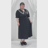 【4L~6L】ダブルビッグカラーシャツワンピース