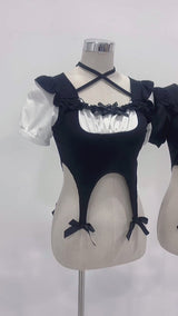 メイド風バスト盛り半袖カットソー【大きいサイズ有】