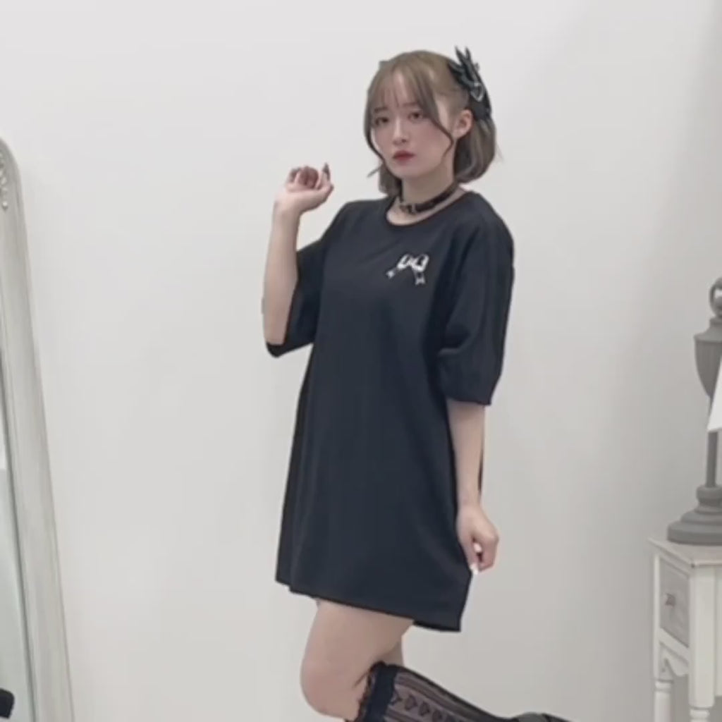 リボンアローバックプリントビッグTシャツ – レディースファッション