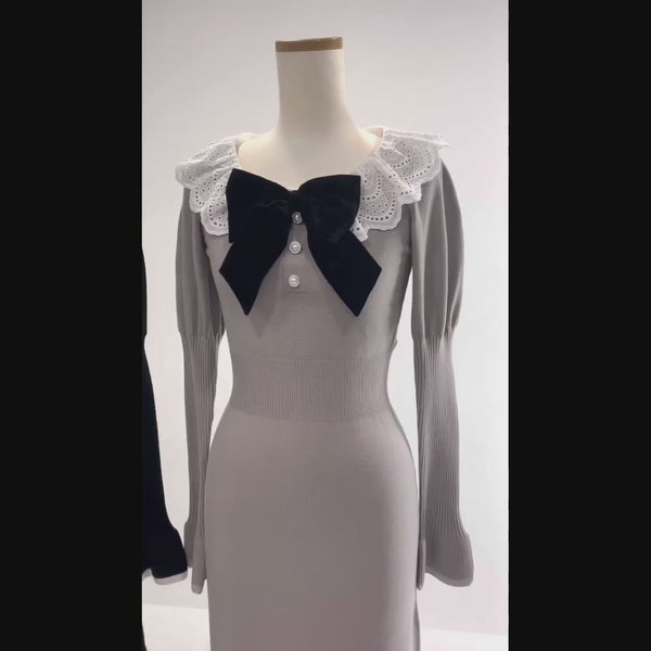 マルチWAY配色ニットワンピース【大きいサイズ有り】