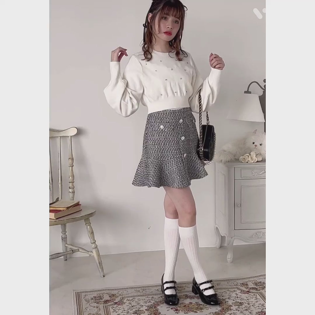 ♡[L.B CANDY STOCK]ビジューボタンスカート♡スカート