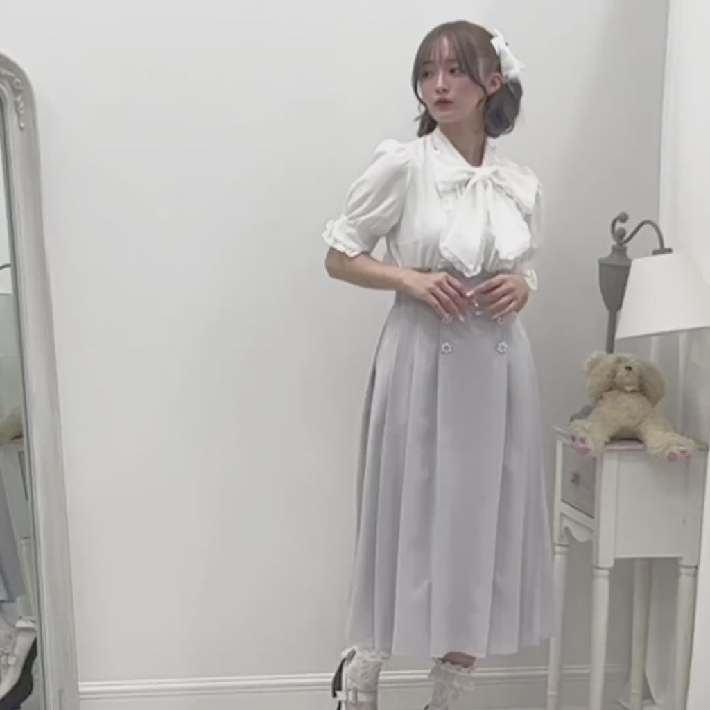 ビッグリボンビジュープリーツスカート – レディースファッション通販の夢展望【公式】