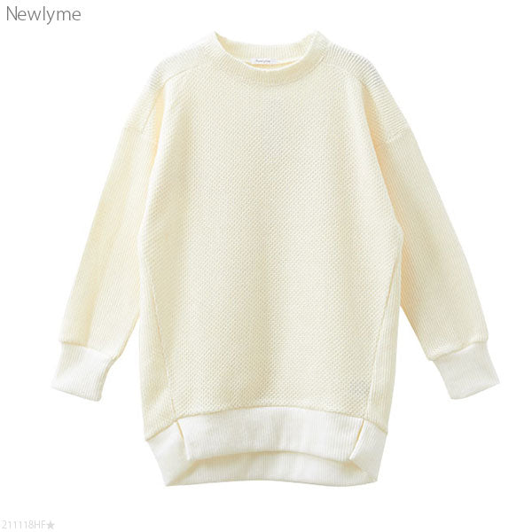 ニット長袖プチハイネックバイカラートップス