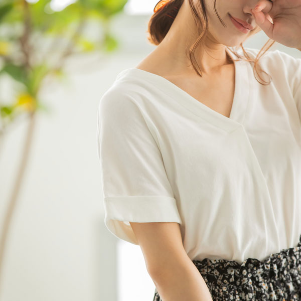 BluBre / 針抜きスキッパーTシャツ WEB限定商品】変形針抜ポロシャツ｜ポロシャツ｜ニコル公式通販