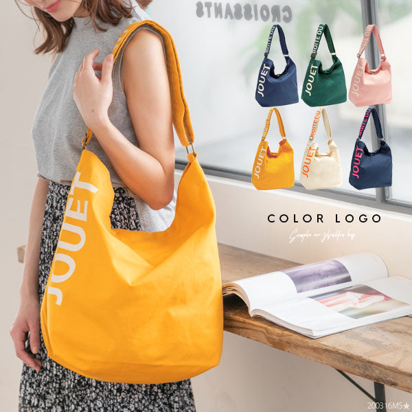 カラーロゴシンプルエコショルダーバッグ