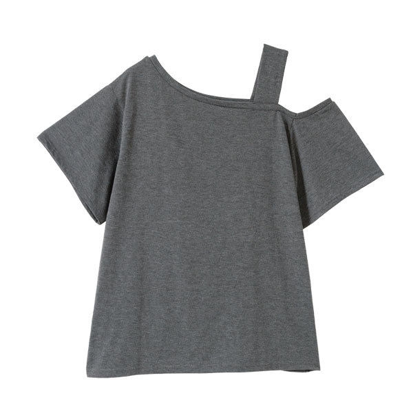 メール便】オーバーサイズワンショルダーor肩開きTシャツ