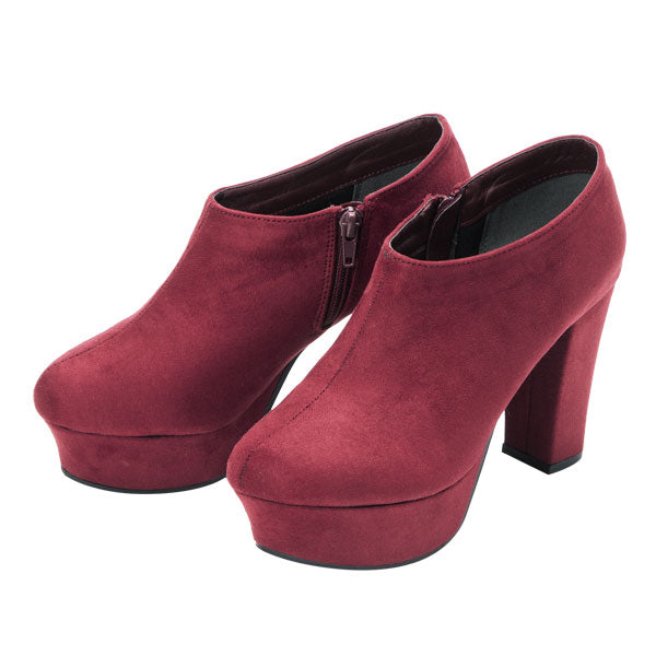 10.5cmチャンキーヒール美脚ブーティパンプス – レディース