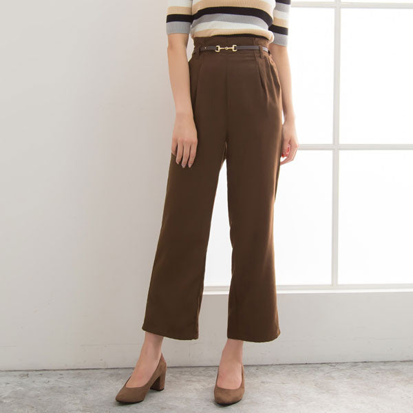 合わせやすい！【ElisabettaFranchi】パンツ ベルト付き ベルト付ワイドパンツ – レディースファッション通販の夢展望