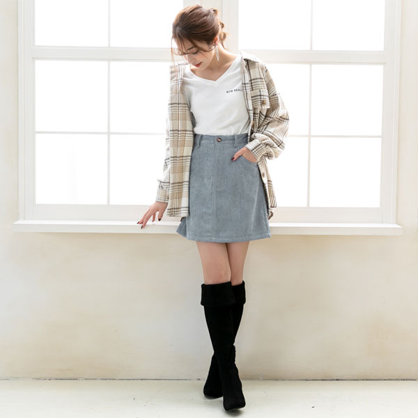 コーデュロイ台形ミニスカート – レディースファッション通販の夢展望