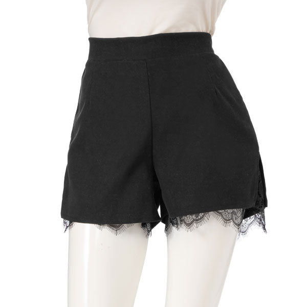 黒のスリット入りショートパンツ スリットレースショートパンツ – レディースファッション通販の夢展望