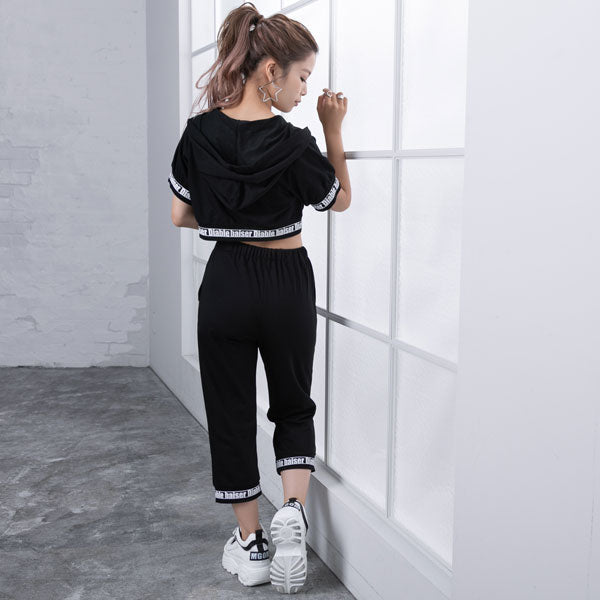 Embroidery short sweat tops&パンツセットアップ Embroidery short sweat tops&パンツセットアップ