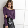 パープル ボートネック