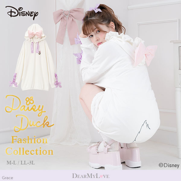 【海外発送不可】【Disney Daisy Duck】イメージミニ裏毛ワンピース