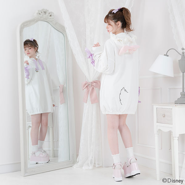 海外発送不可】【Disney Daisy Duck】イメージミニ裏毛ワンピース