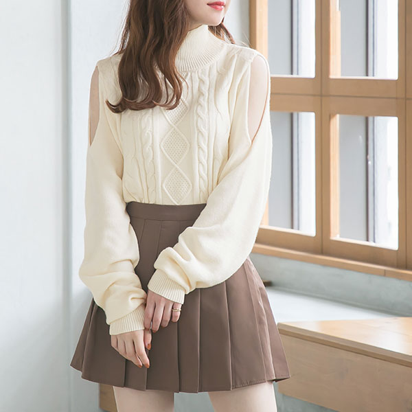 オープンショルダーケーブルニット AZUL BY MOUSSY | オープンショルダーケーブルニット (ニット ) |SHEL