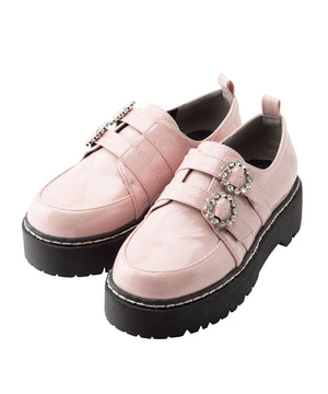 ダブルビジューバックルパンプス