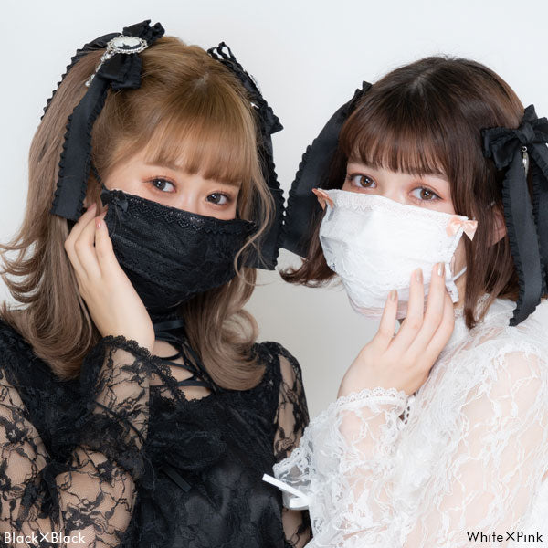 りりかママ様　レースマスク　マスクカバー　煌めくバタフライ レースマスクカバー☆ 煌めくバタフライ✨