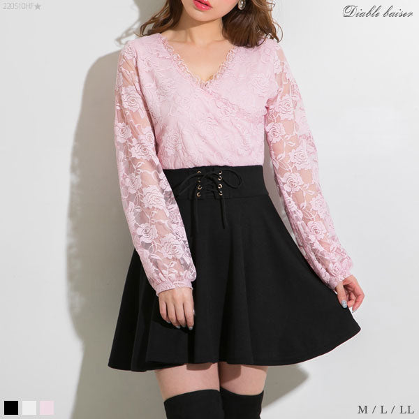 スカラップバックリボンドッキングワンピ