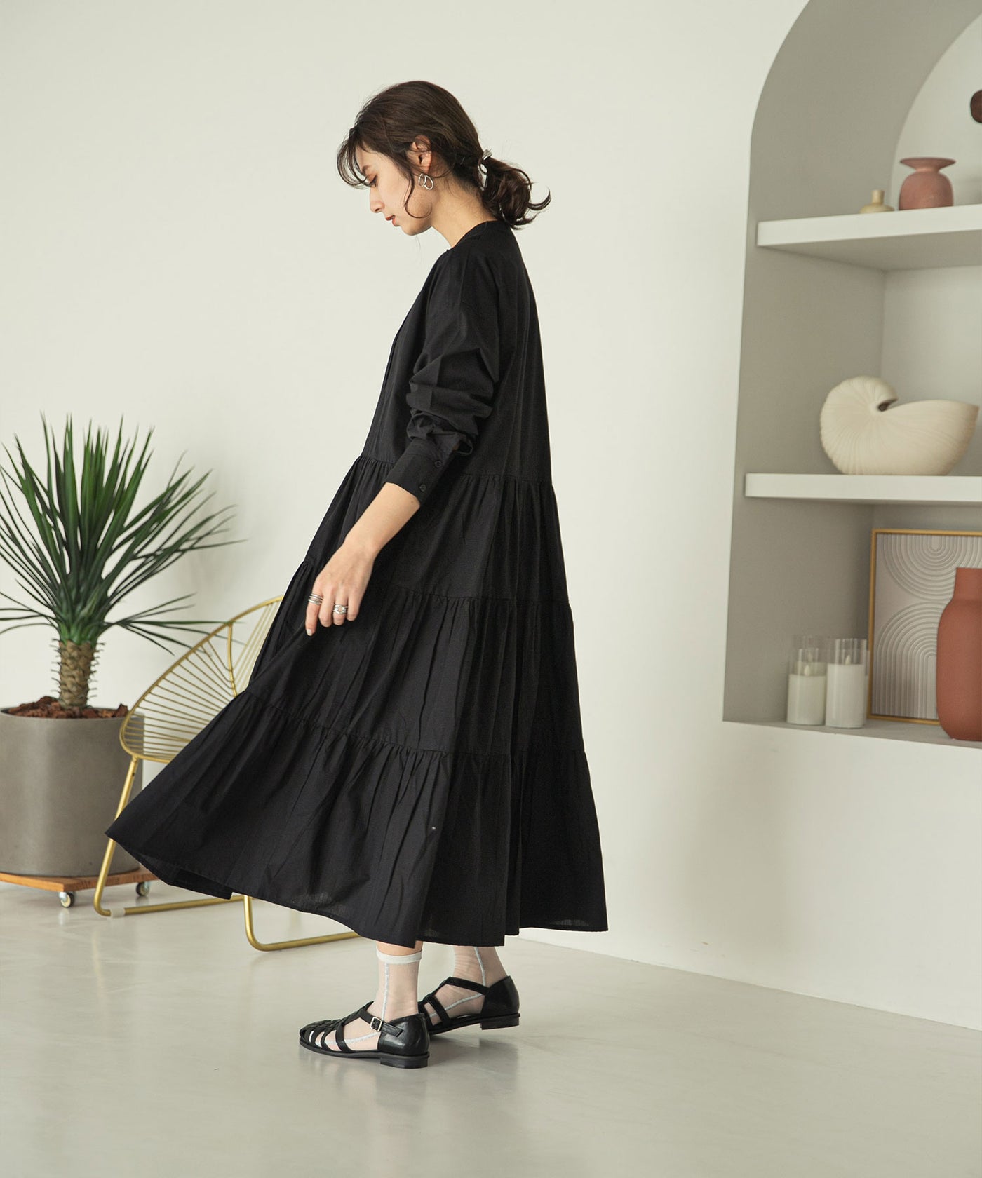 デザインティアードワンピース ティアードワンピース デザインティアードワンピース(マキシ・ロング