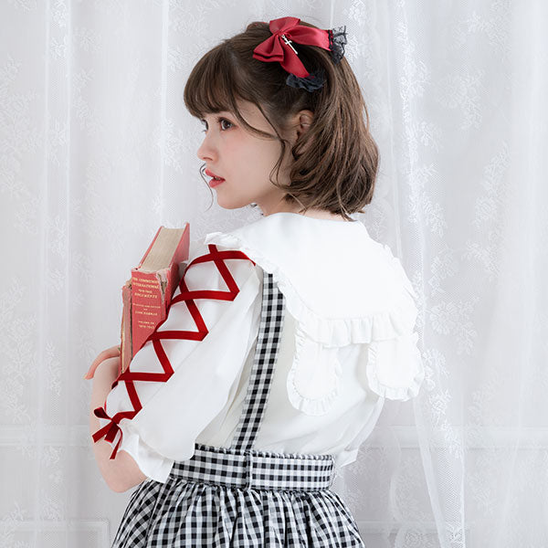 選べる襟レースアップブラウス – レディースファッション通販の夢展望