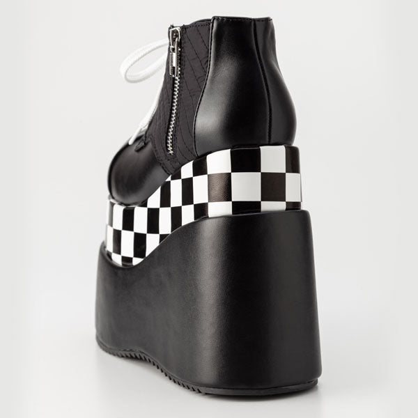 【ステップアップ対象】【Rabintage】Checker flag pattern Platform Shoes