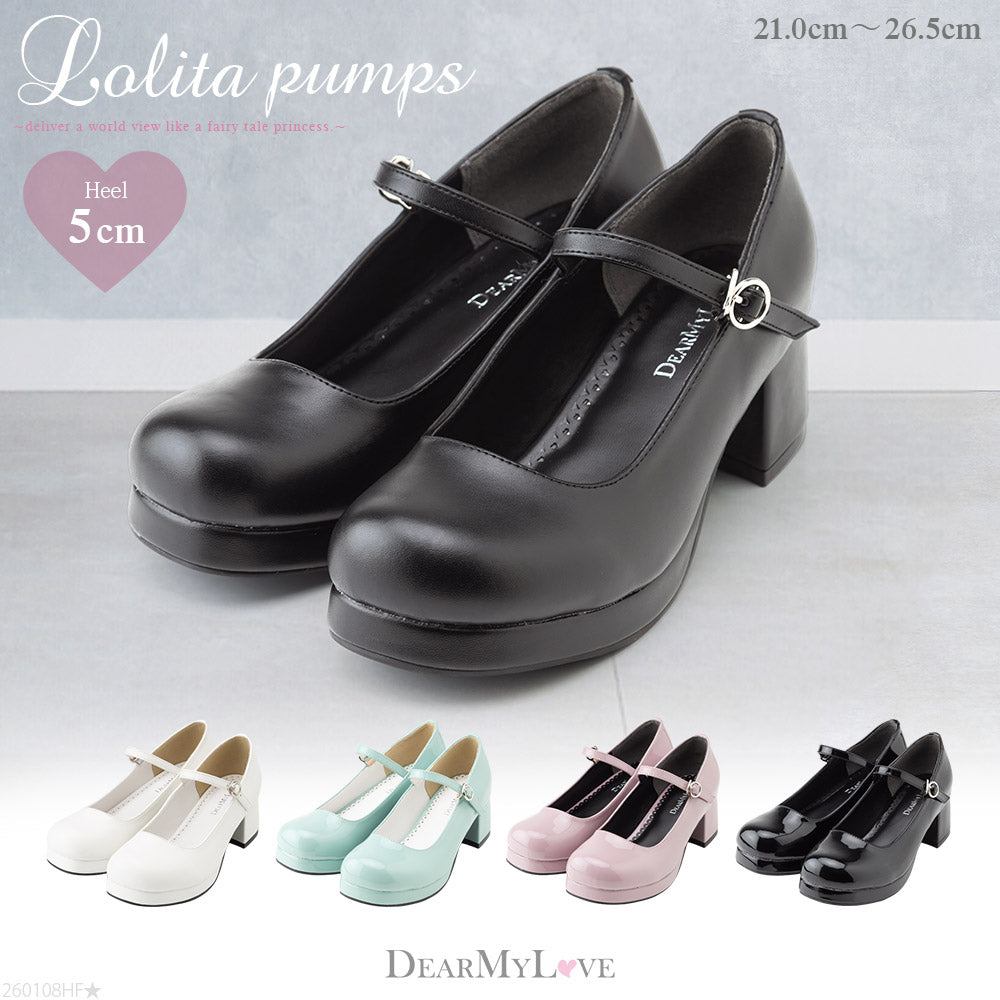 ブラック/ホワイトのみ定価】お任せロリータパンプス【21.0cm~24.5cm