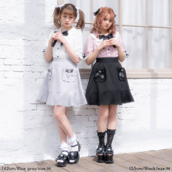 メール便】ハートリボンフリルポケットスカート – レディース