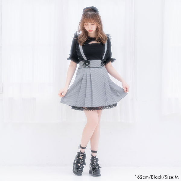 メール便】胸元リボン開きカットソートップス – レディース