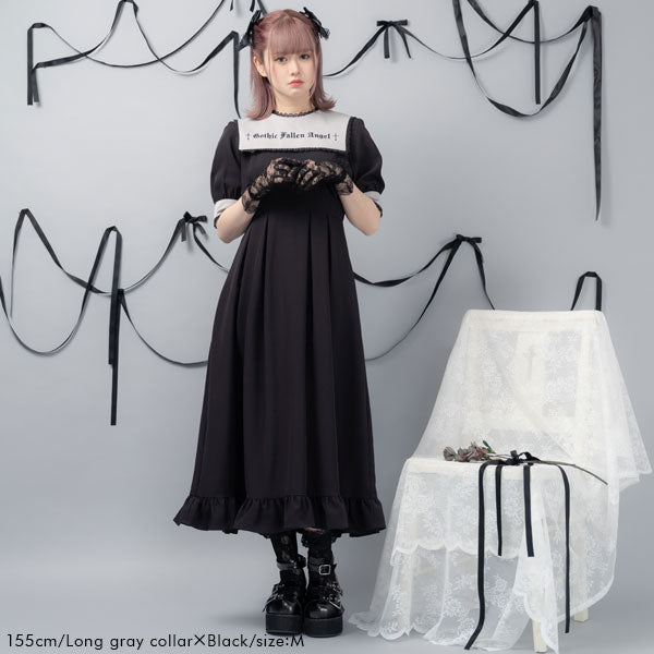新品未使用　AS刺繍入り黒と紫のチェックワンピース 130cm ビス VIS 小花柄刺繍スクエアネックワンピース （ブラック系（02