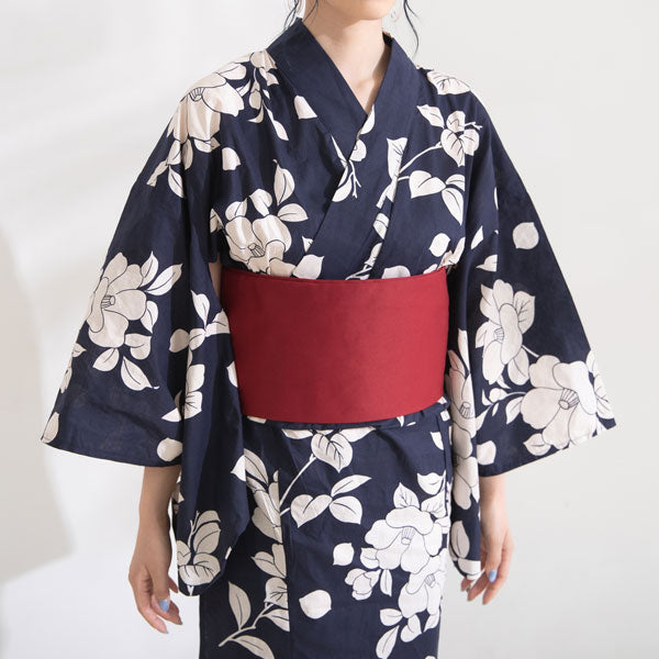 モノクロ椿柄浴衣3点セット – レディースファッション通販の夢