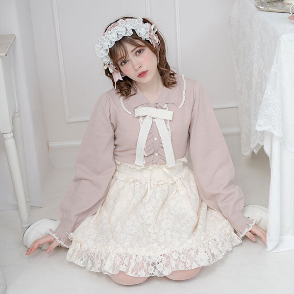 Rene お袖フリルのニットトップス　2019年 袖オーガンジーフリルニットトップス - トップス通販 | 人気レディース