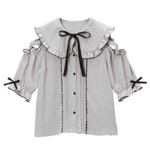 ワンピース・ブラウス ✵✵ruka✵✵様 2点セット/7分袖】ネックレス付き お袖パイピングトップス