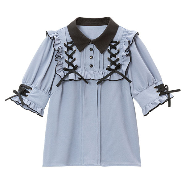 夢展望 リボンレースアップティアード浴衣 フリル襟インナー