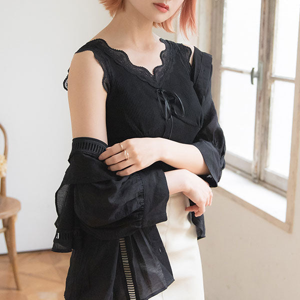 d.i.a/BIGリボン×背中レースキャミソール d.i.a/BIGリボン×背中レースキャミソール Glossy by ROBE de