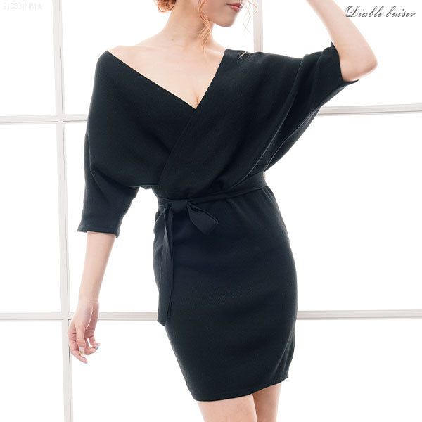 カシュクールドルマンニットワンピース