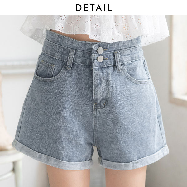 ロールアップデニムショートパンツ – レディースファッション通販の夢