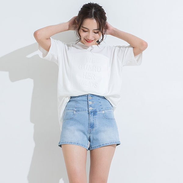 ELISABETTA FRANCHI ショートパンツ　ハイウエスト　ホワイト Max&Co. ハイウエストショートパンツ ハーフパンツ サイドジップ