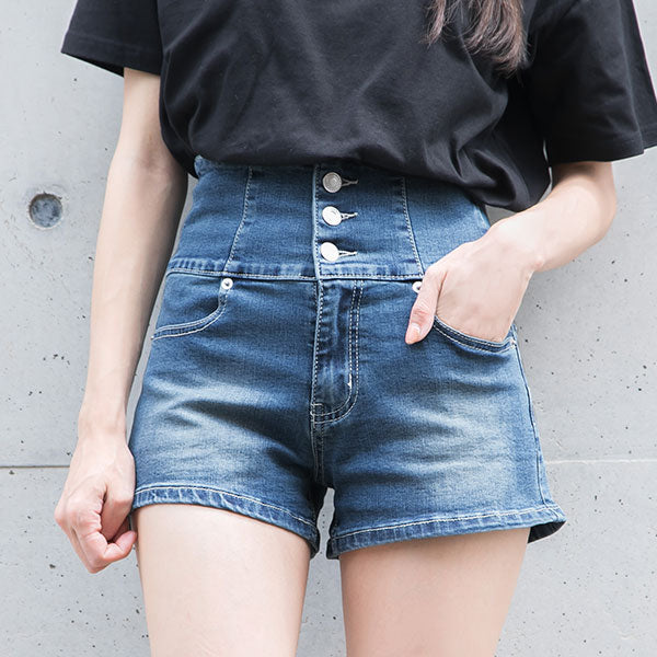 ハイウエストデニムショートパンツ – レディースファッション
