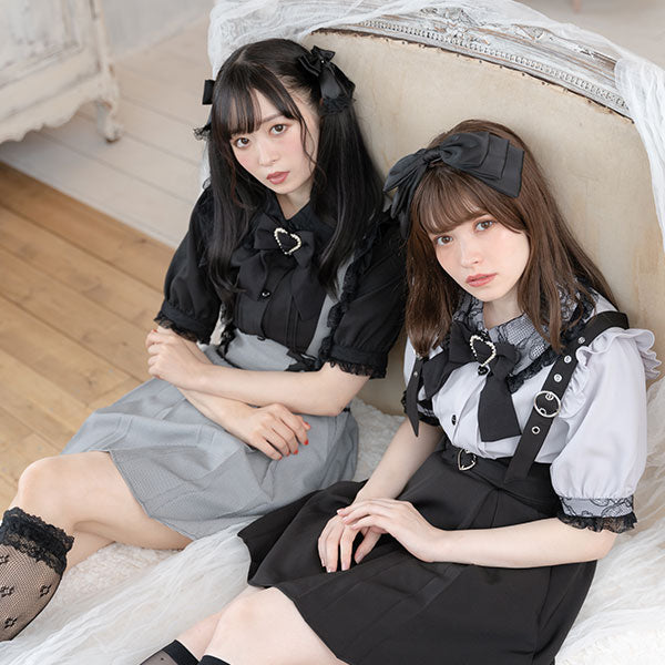 たくし上げリボン付きショルダースカート＆ブラウスのセットです❣ たくし上げリボン付きショルダースカート＆ブラウスのセットです