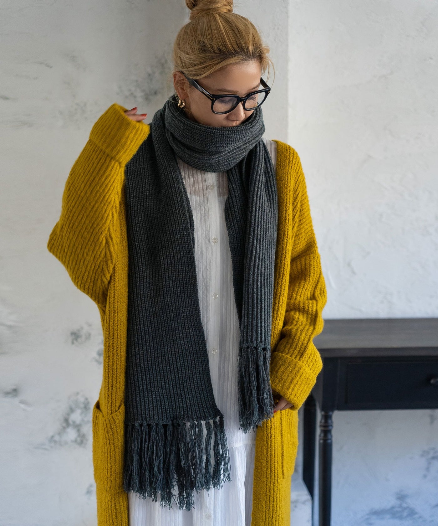 Y-3 KNIT SCARF ニット ロング マフラー 黄 新品 未使用