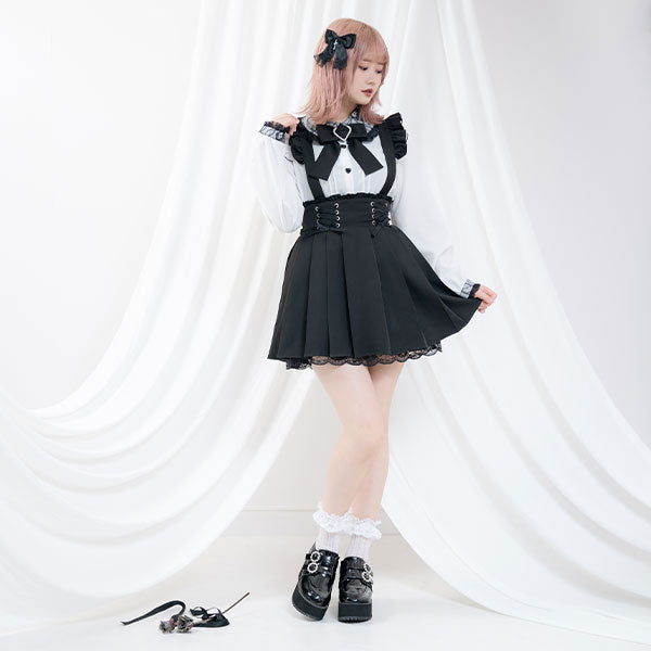 サス付きフリルレースプリーツスカート – レディースファッション通販