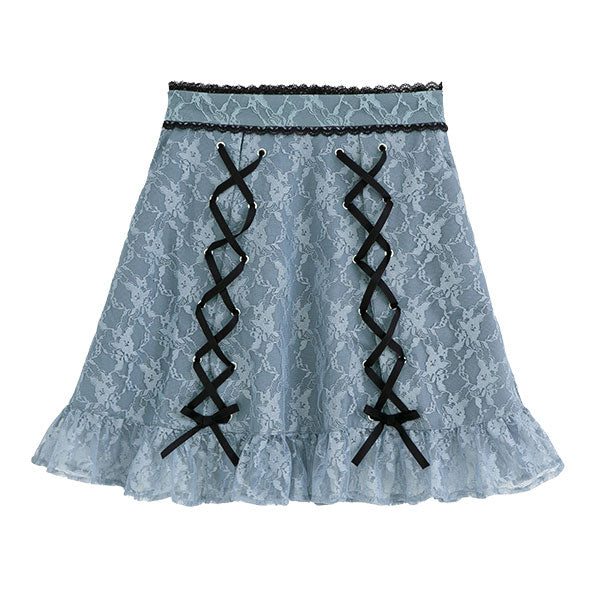 メール便】フロントレースアップフリルスカート – レディース