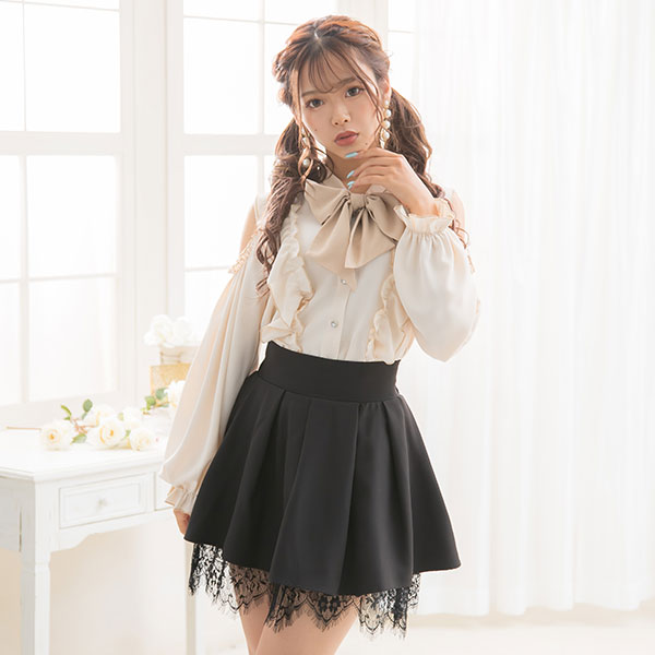 Diable baiser ブラウス シャツ フリフリリボンorメイド風甘