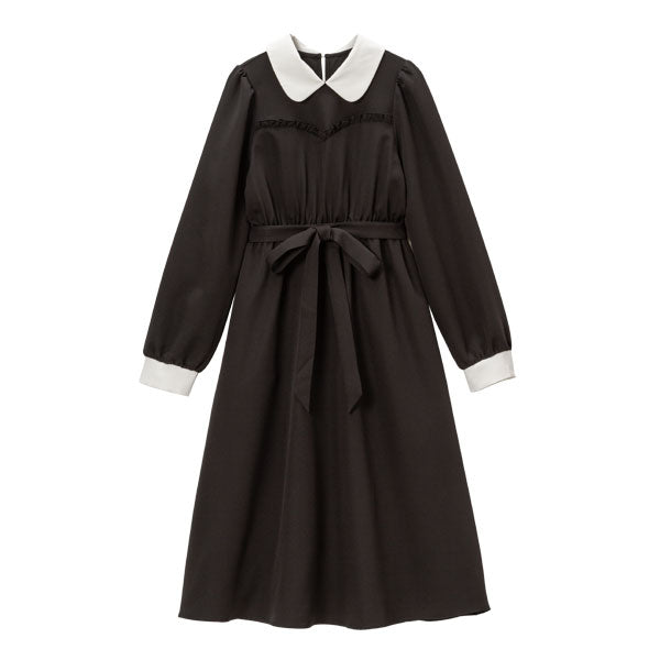 10/10まで値下げ！夢展望　ミニ丈ワンピース　チャーム付き　ブラック　6L ミニ襟クラシカルワンピース – レディースファッション通販の夢展望