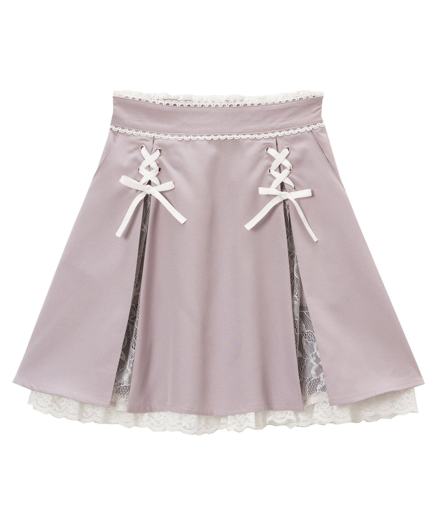 大きめリボンレース切替スカート – レディースファッション通販の夢