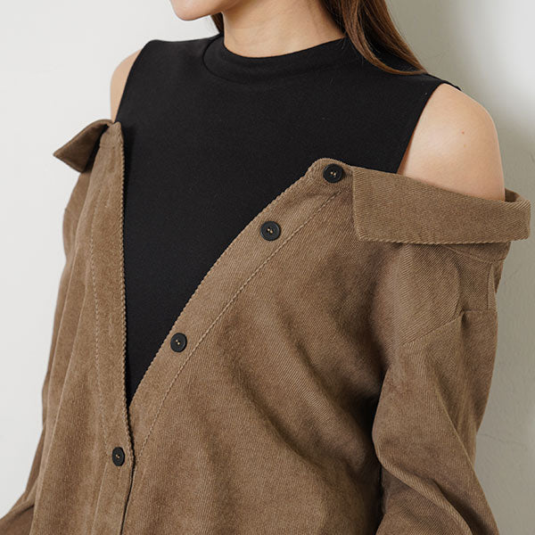 レイヤード風ドッキングシャツ – レディースファッション通販の夢展望