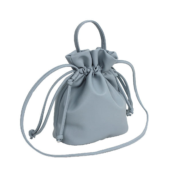 ソフトフェイクレザー巾着2wayショルダーバッグ – レディース