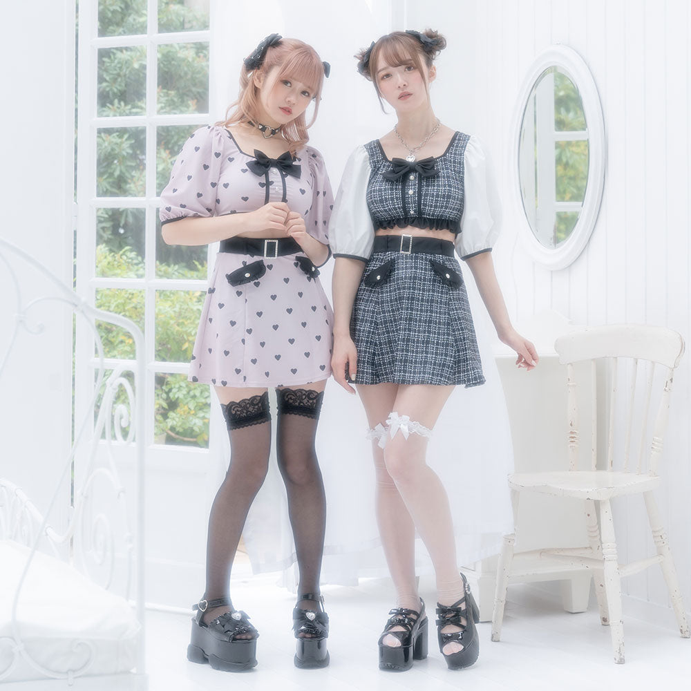 夢展望 DearMyLove パフ袖セットアップ水着 ピンク スイムウェア パフ袖セットアップ水着 – レディースファッション通販の夢展望